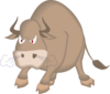 Angry Snorting Bull Clip Art